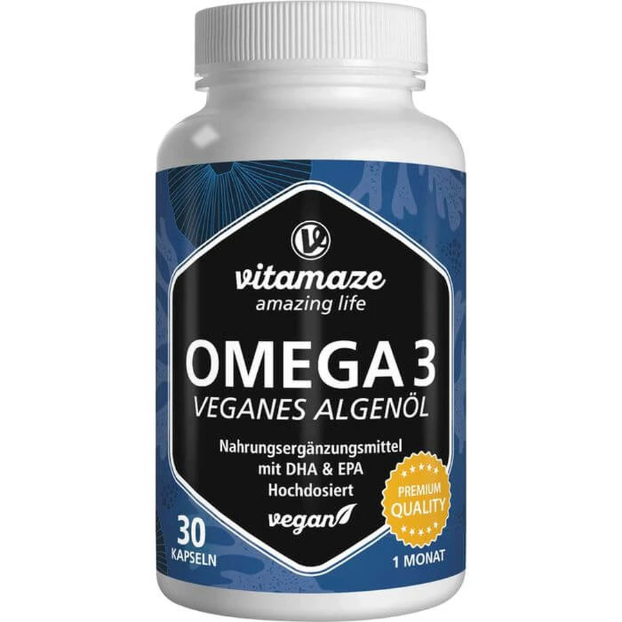 OMEGA-3 VEGAN high-dose algae oil capsules 30 pcs.