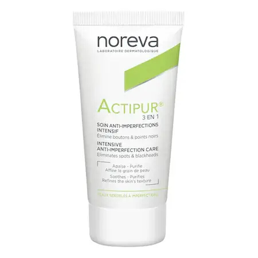 Noreva Actipur Crema Intensiva Anti-Imperfecciones 3 en 1, 30 ml