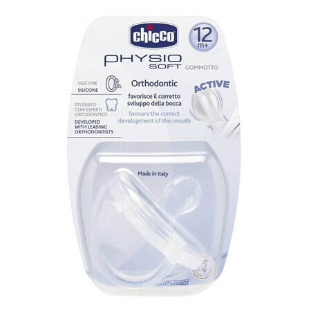 CHICCO 12 meses chupete de silicona + monobloque de ortodoncia "Physio soft" 0181001-7 PH