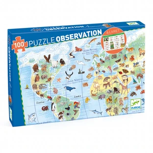 Djeco Puzzle di osservazione degli animali del mondo