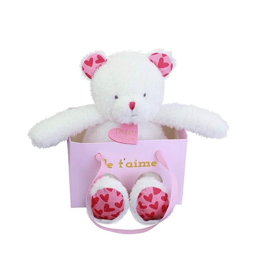Zachte pluche teddybeer "I Love You" in cadeauzakje - 25 cm