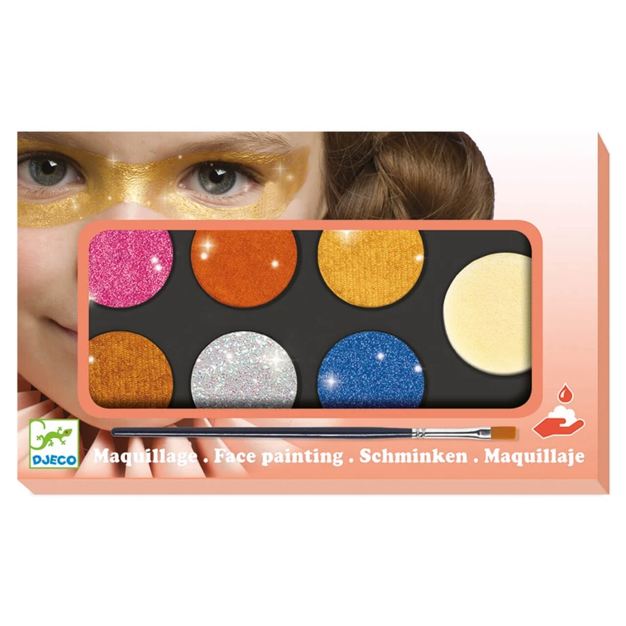Couleurs de maquillage Djeco non allergènes, métalliques