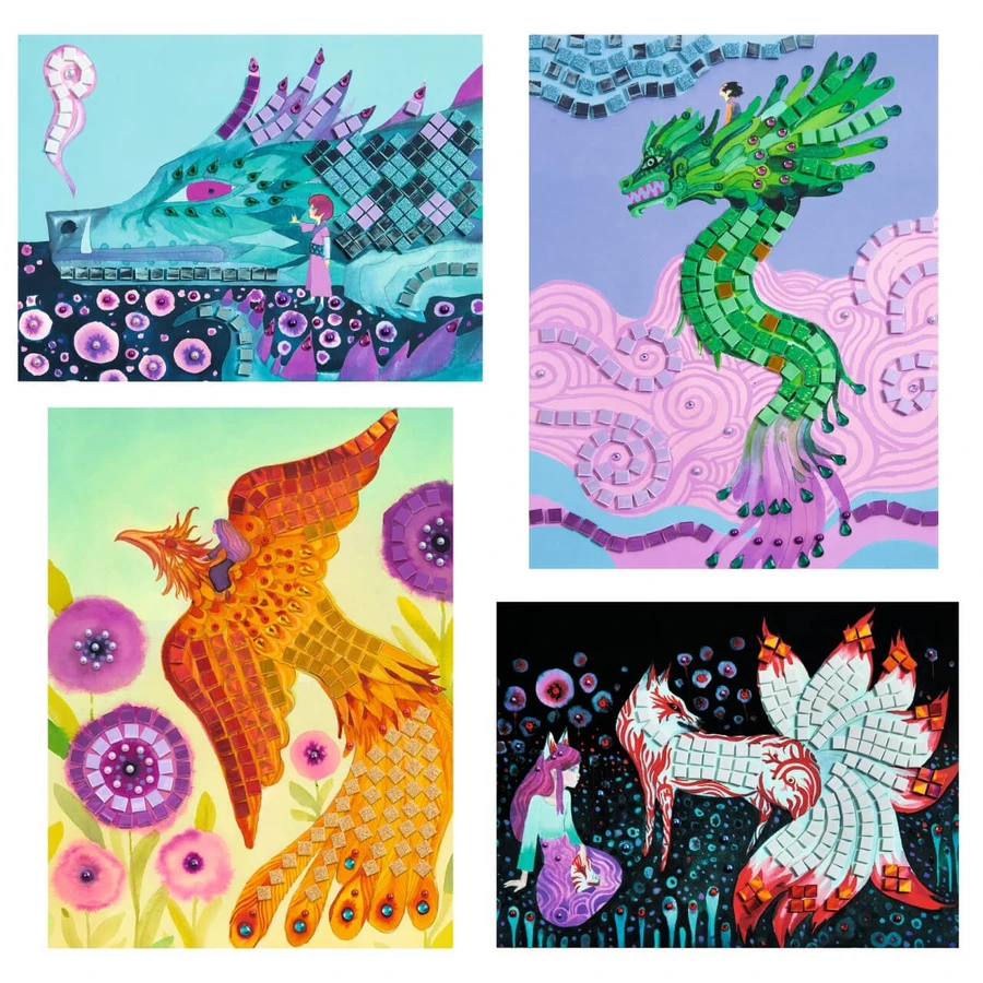 Gioco creativo a mosaico Creature mitiche, Djeco