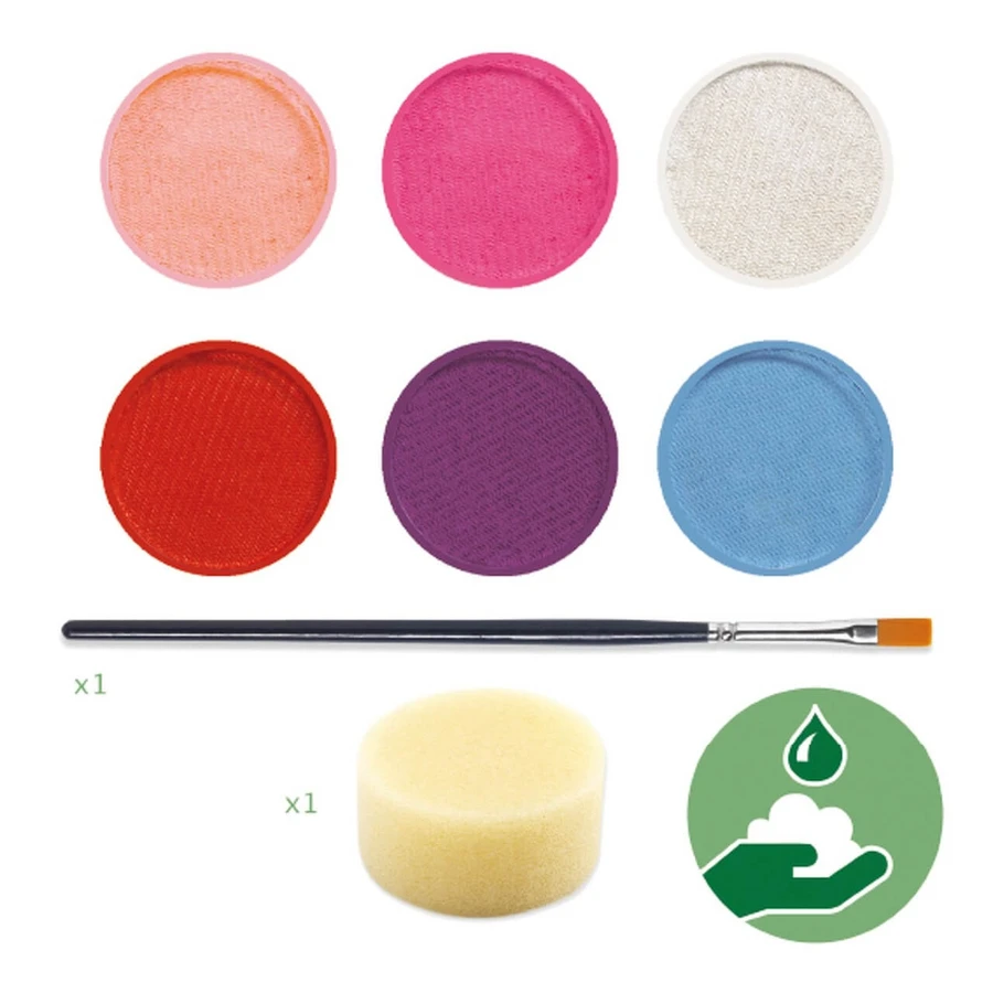 Colores de maquillaje no alergénicos Djeco, pastel
