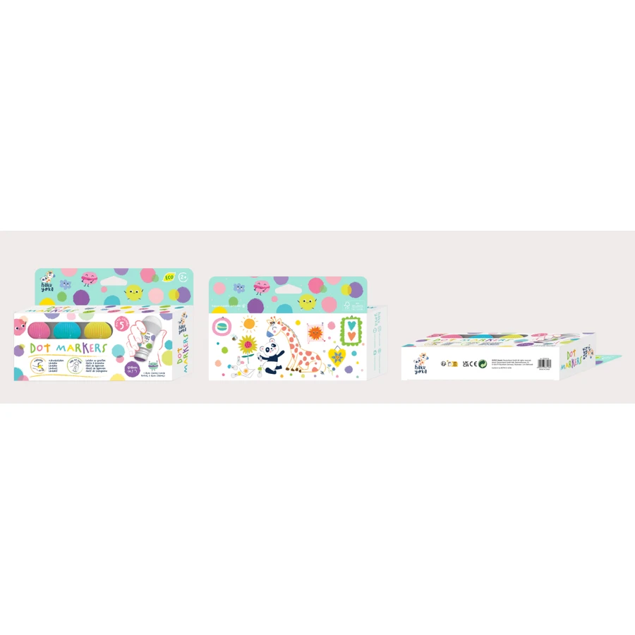 Set de 5 marqueurs lavables - couleurs pastel, Haku Yoka