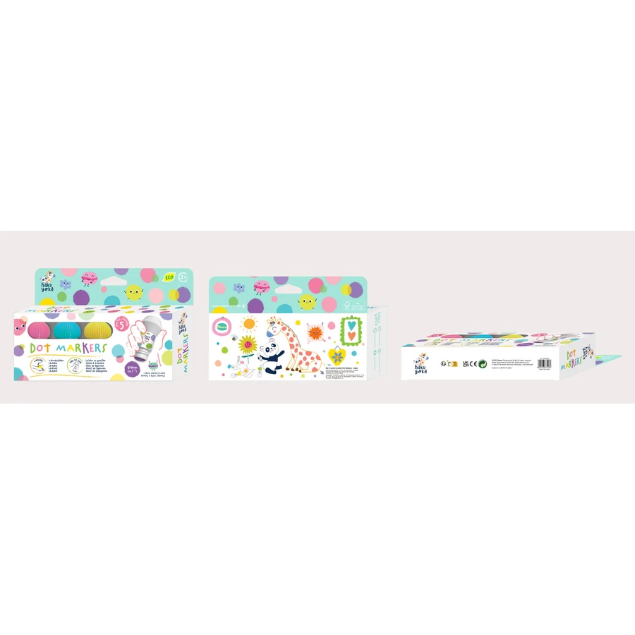 Set de 5 marqueurs lavables - couleurs pastel, Haku Yoka