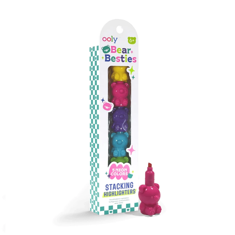 Wymienne markery Bear Besties - zestaw 5 neonowych kolorów - Bear Besties: ceny i cechy