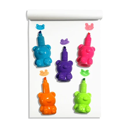 Wymienne markery Bear Besties - zestaw 5 neonowych kolorów - Bear Besties: ceny i cechy