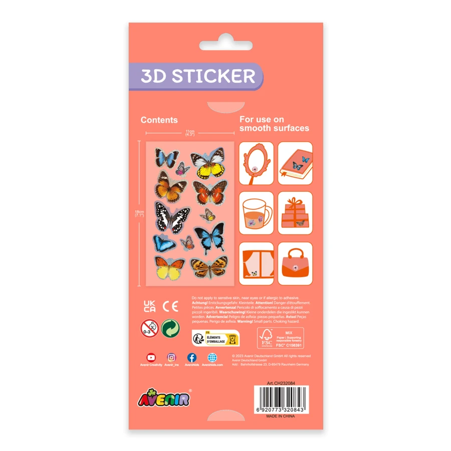 Abtibilduri 3D - Fluturi, colectia Creatii Naturale