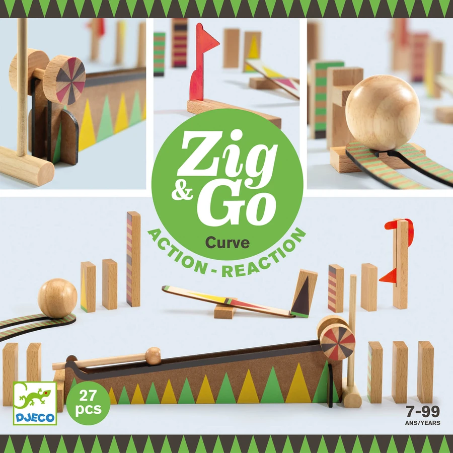 Zig and Go Djeco, zestaw konstrukcyjny z 27 elementami, największa piłka: ceny i cechy