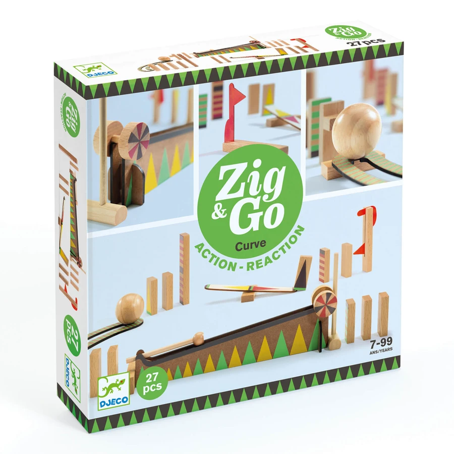 Zig and Go Djeco, zestaw konstrukcyjny z 27 elementami, największa piłka: ceny i cechy