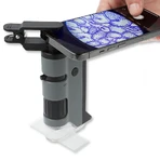 Przenośny mikroskop LED i UV z adapterem do smartfona, zawiera 24 przygotowane szkiełka, powiększenie 100-250x, MicroFlip: ceny i cechy