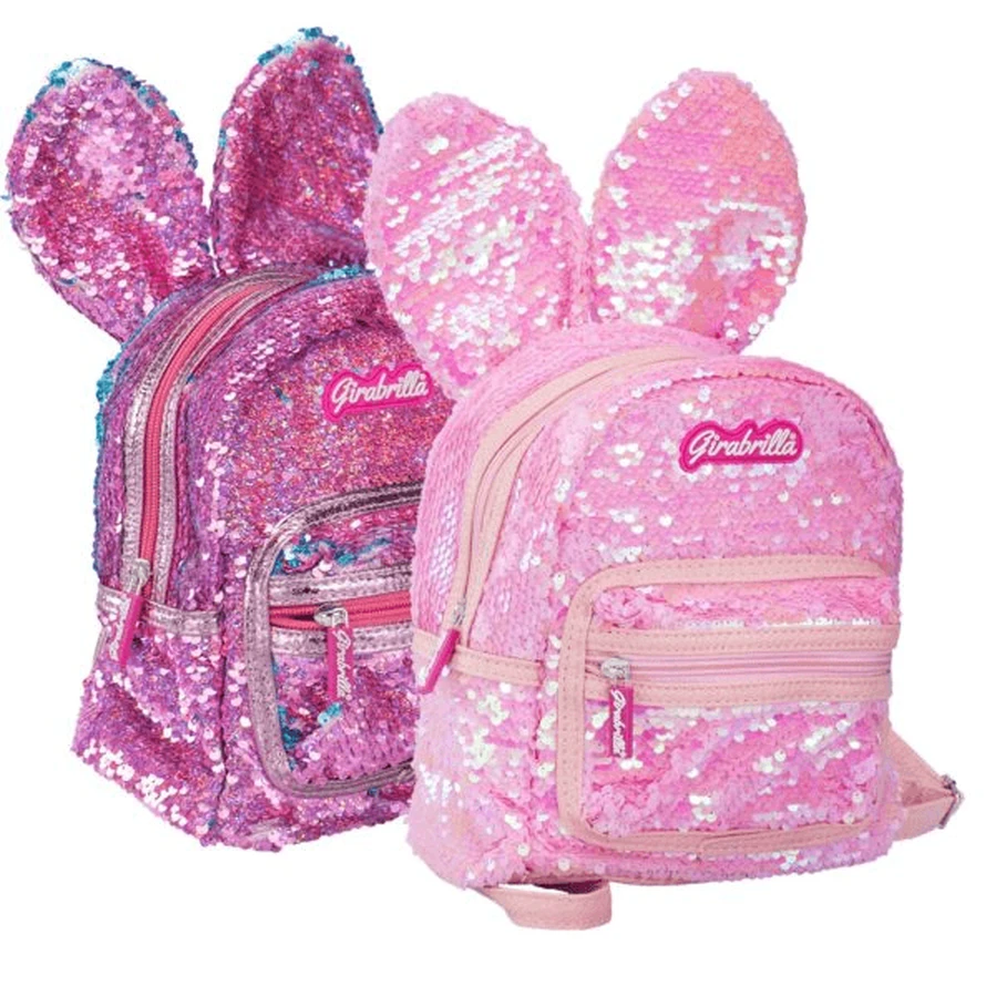 Ghiozdan Girabrilla Bunny – model Iepuraș cu paiete reversibile