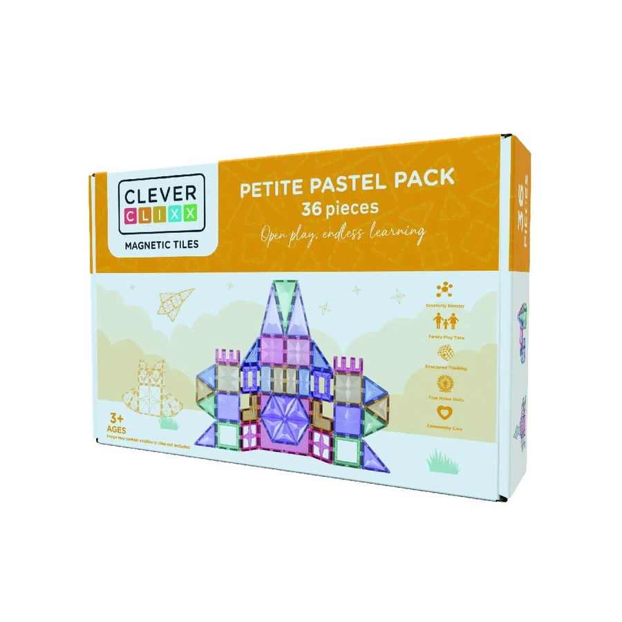 Pastel 36 piece magnetic building set, Cleverclixx