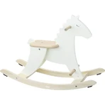 Wooden rocking horse with safety bar - ivory white - Vilac