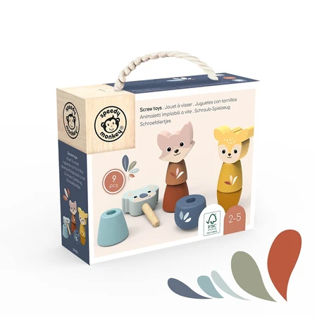 Interactive animal toy with screw, Speedy Monkey