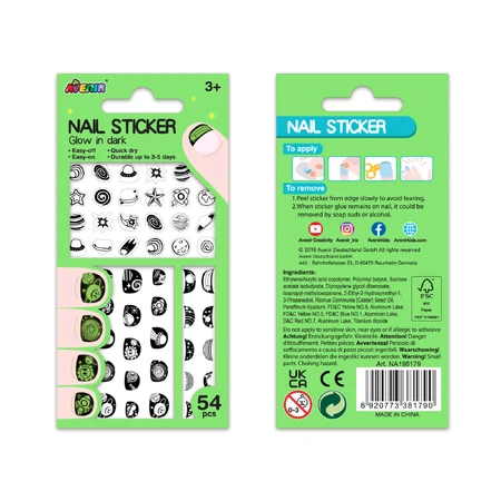 Fosforescerende nagelstickers - glow in the dark - Ruimte