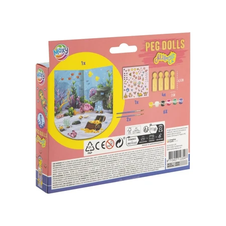 Creative DIY Set, Wooden Figurines, Peg Dolls, Mermaids