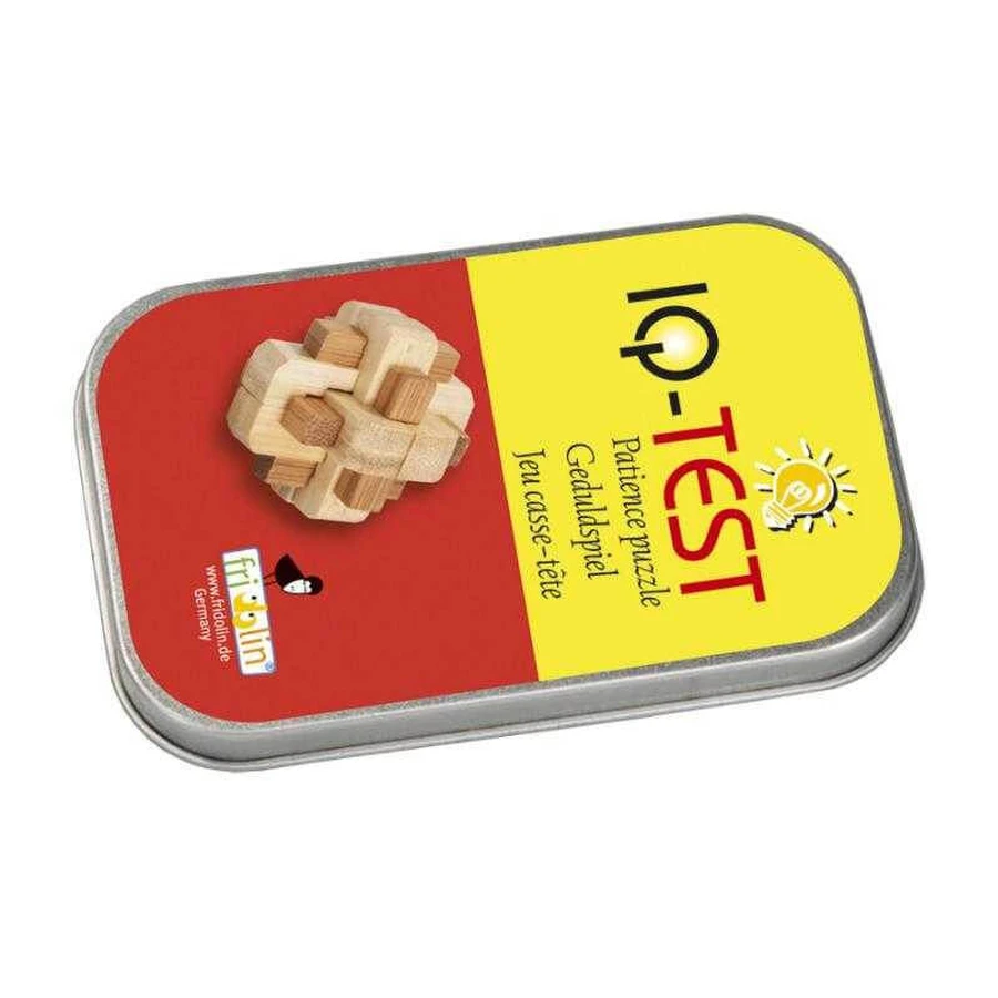 Joc logic IQ din lemn bambus in cutie metalica-5