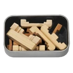 Joc logic IQ din lemn bambus in cutie metalica-5