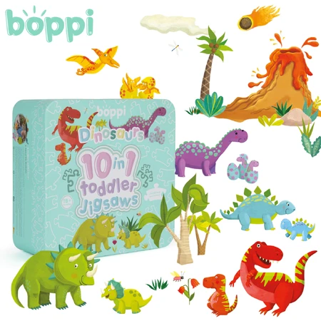 Puzzle progressivo per bambini 10 in 1, Boppi - Dinosauri