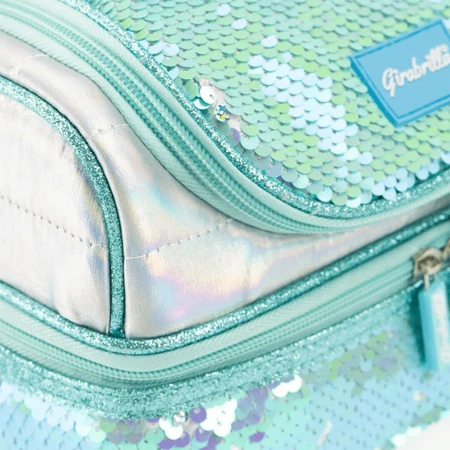 Girabrilla lunch box - quilted thermal box with reversible sequins and waterproof interior