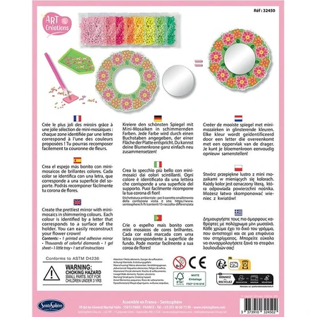 Kit creativ cu diamante / strasuri - Oglinda mozaic flori - Sentosphere