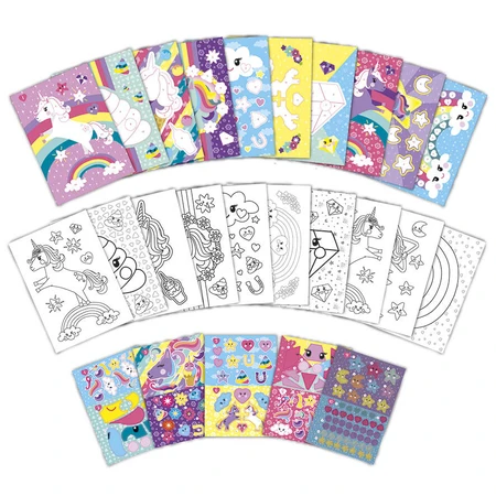 Creatieve eenhoorn stickerset, plak op nummers