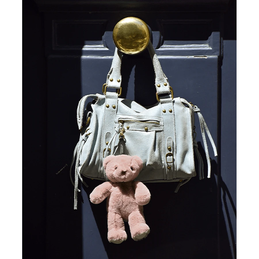 Ursulet din plus - breloc adorabil, 20 cm, Roz pudra
