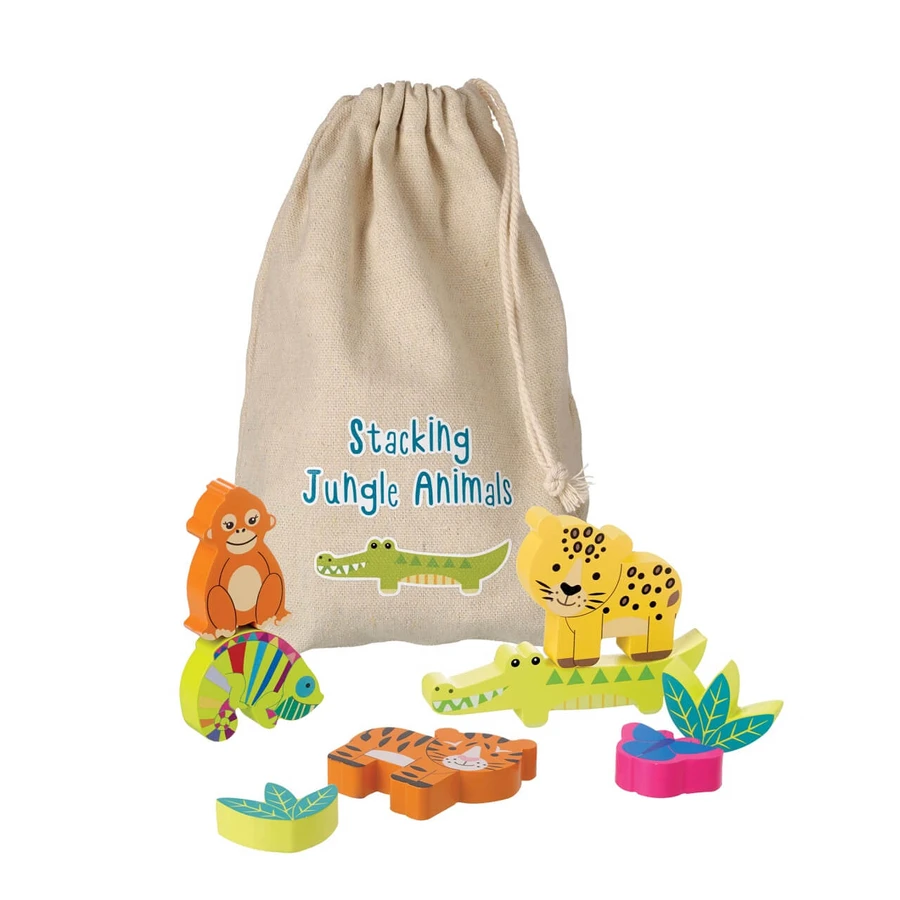 Dschungel-Tiere Stapelspiel, Orange Tree Toys