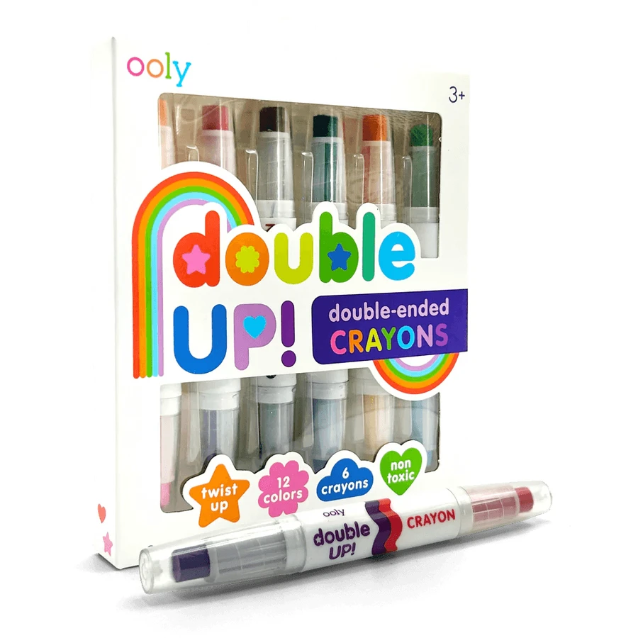 Podwójne kredki woskowe, zestaw 6 sztuk, Double up! 12 kolorów: ceny i cechy