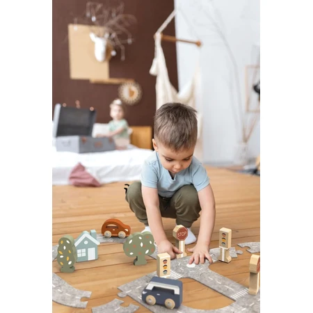 Puzzle cu pista din fetru si masinute, Speedy Monkey