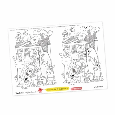 Suport de farfurii de colorat Monstruleti, Moulin Roty