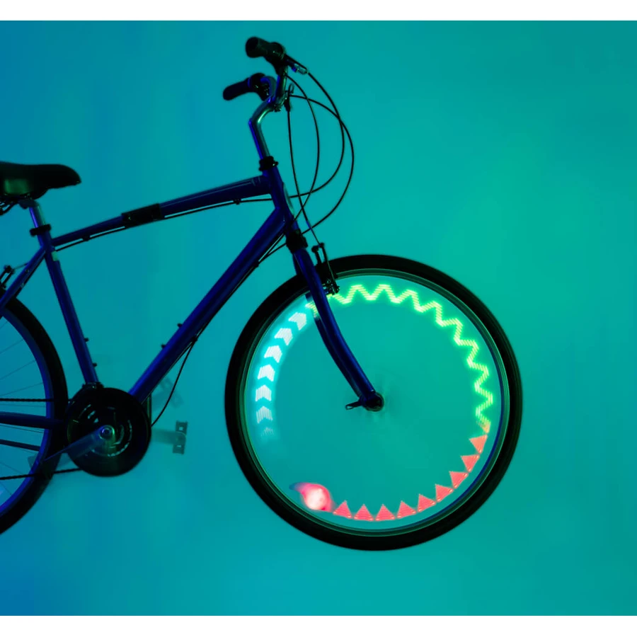 Luz LED con efectos animados para radios de bicicleta, ShapeBrightz