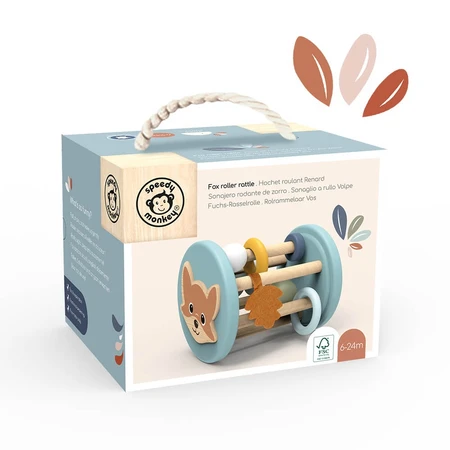 Jouet sensoriel en bois pour bébé, Speedy Monkey
