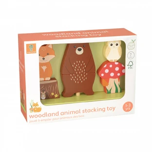 Giocattolo impilabile in legno con animali della foresta, Orange Tree Toys