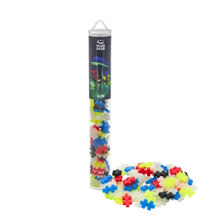 Zestaw konstrukcyjny Plus-Plus, tuba 100 elementów, Glow mix, kolory fluorescencyjne: ceny i cechy