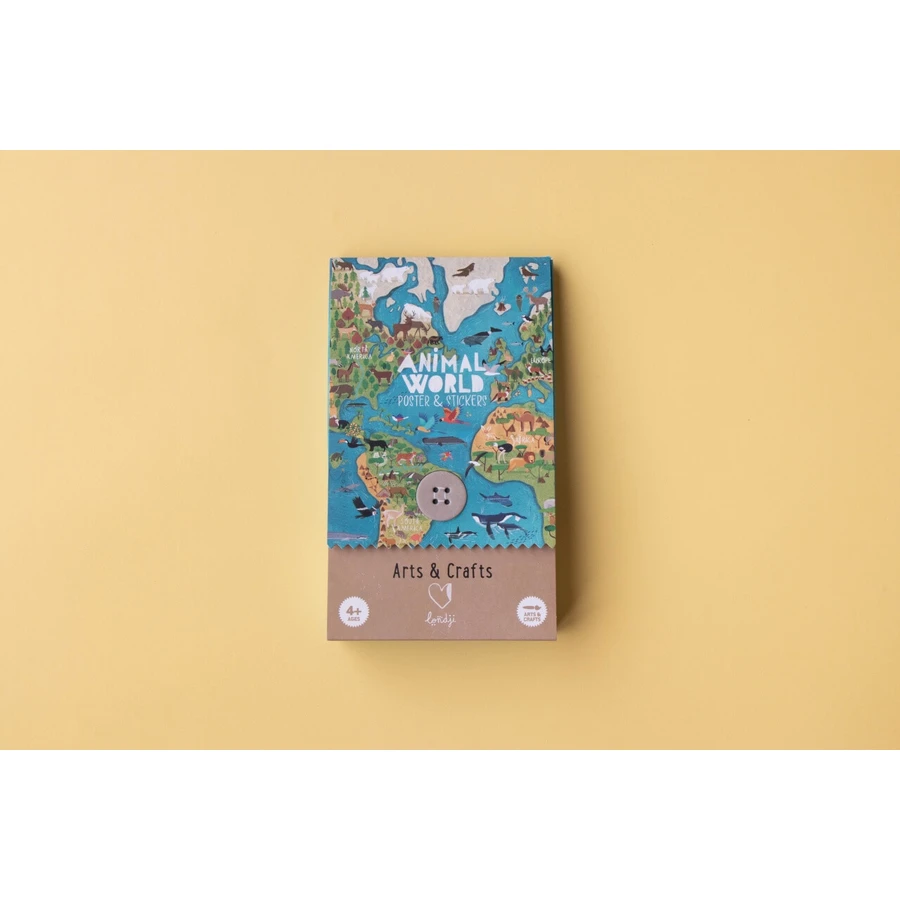 Animal world poster with stickers, Londji