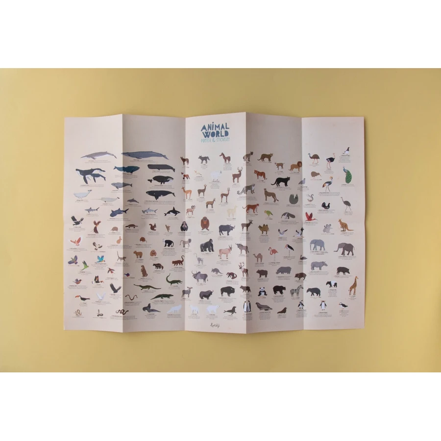 Animal world poster with stickers, Londji