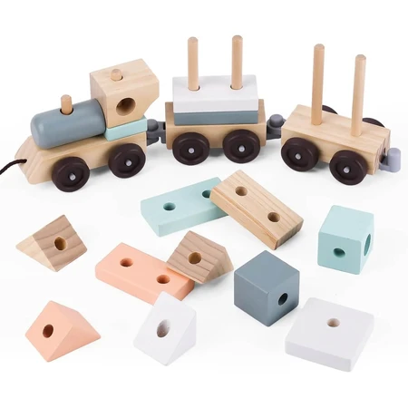 Treno cubo in legno, UMU Toys