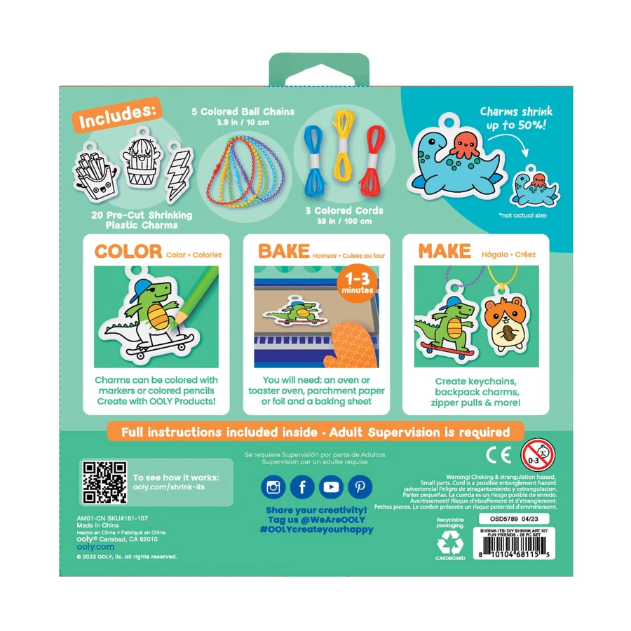 Set artistic DYI - Shrink-Its! - creaza brelocuri prin micsorare - Fun Friends