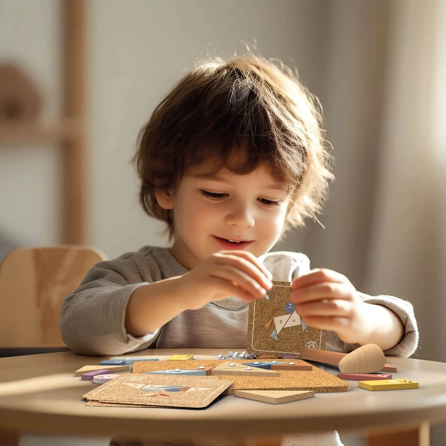 Juego educativo con martillo y tablero de corcho, Speedy Monkey
