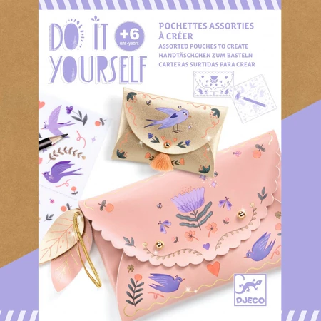 Ensemble Djeco DIY, porte-monnaie et portefeuille