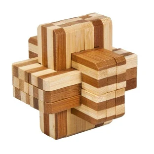 Gioco di logica IQ in legno Blocco croce di bambù
