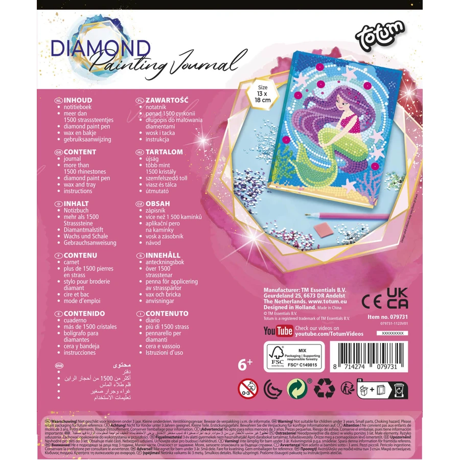 Set DIY Jurnalul meu cu sirena si diamante, Totum