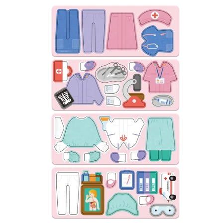 Puzzle magnetic in cutie metalica, joc de potrivire si asociere - Doctor