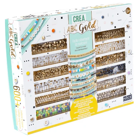 DIY creative kit - necklaces and bracelets with gold mix beads, ABC Beads