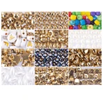 DIY creative kit - necklaces and bracelets with gold mix beads, ABC Beads