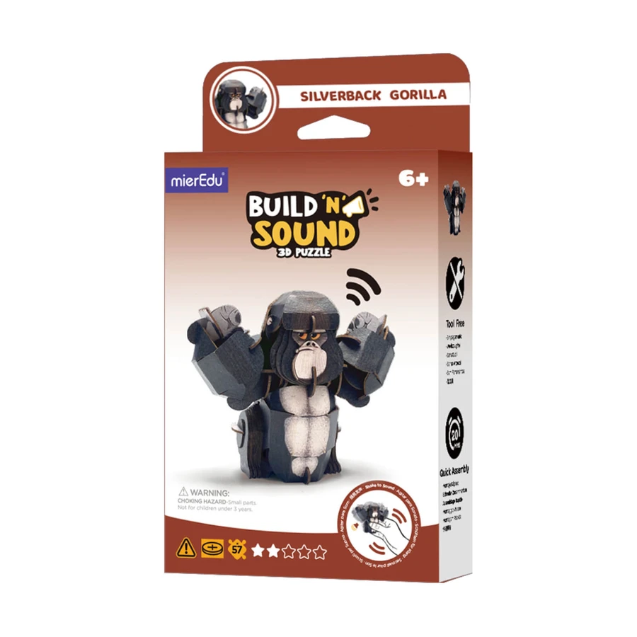 3D geluidspuzzel - Gorilla, bouw 'n' geluid