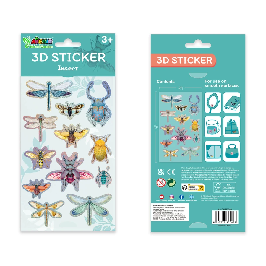 3D Stickers - Insects, Natural Creations collection
